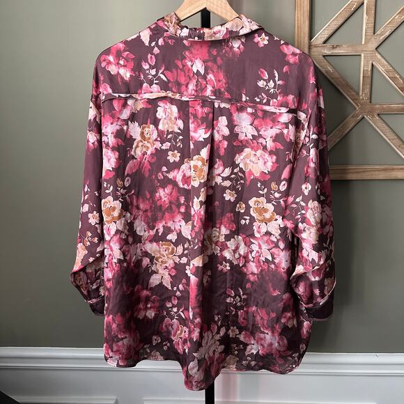 Free People Intimately Long Sleeve Floral Button Down Sleep Shirt XS - Picture 5 of 5